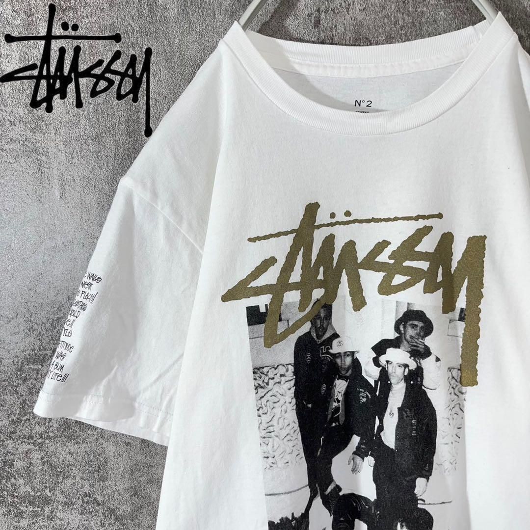 [大人気]　ステューシー　Tシャツ　プリント◎　ストックロゴ　フォト　存在感◎