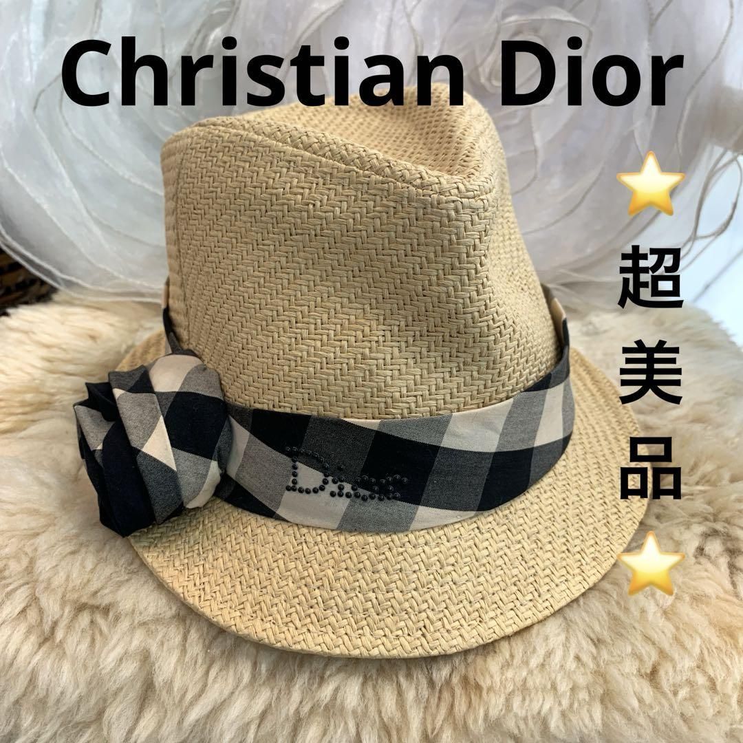 Christian Dior ディオール　オブリーク　ストローハット 57 CHRISTIAN DIOR Straw Bucket Hat 57 Natural 1517148