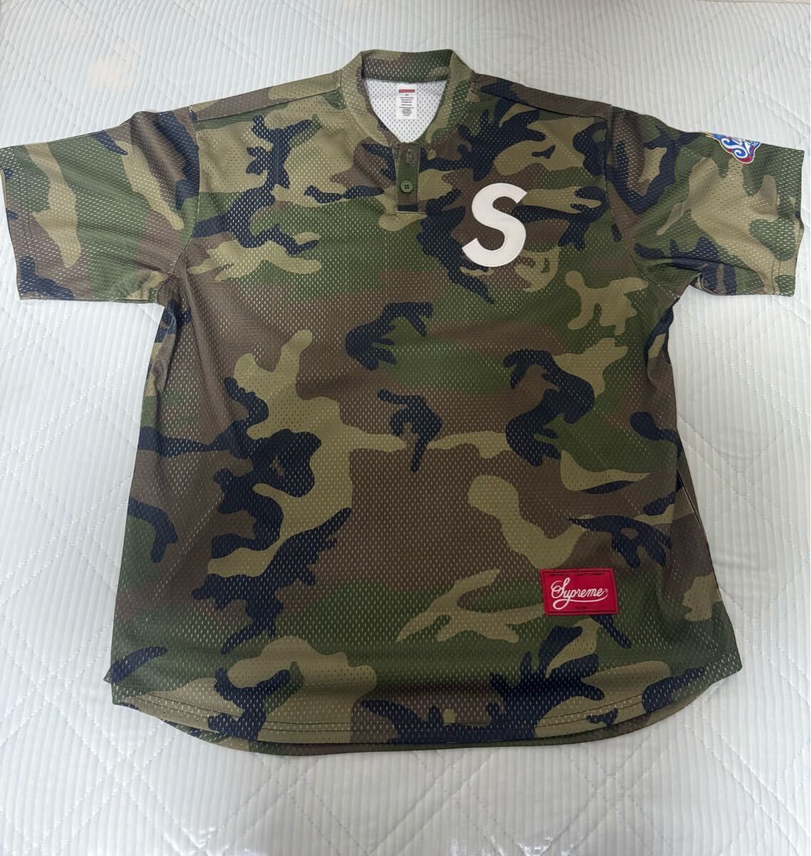 Supreme S Logo Baseball Henley Camo シュプリーム