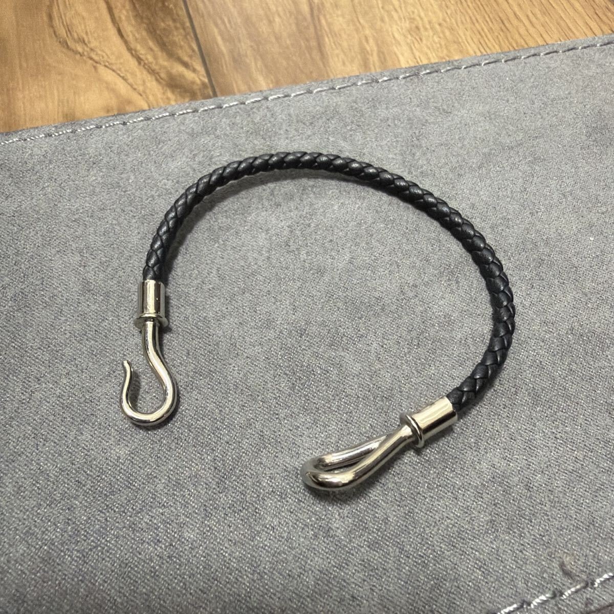 【良品】HERMES エルメス ジャンボ レザー ブレスレット ブラック 黒 クラスプ