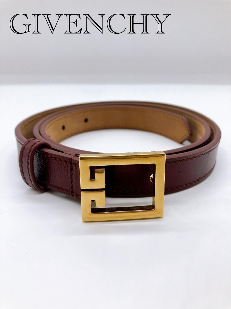 GIVENCHY ベルト　レザー　金金具　ヴィンテージ GIVENCHY - □美品□ GIVENCHY ジバンシィ レザー ゴールド金具