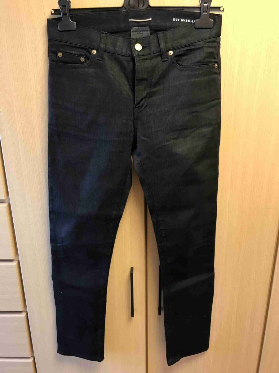 国内正規 16SS SAINT LAURENT PARIS サンローラン パリ Hedi Slimane エディ期 D02 ストレッチ スキニー デニムパンツ 黒 27 376906 YYS02