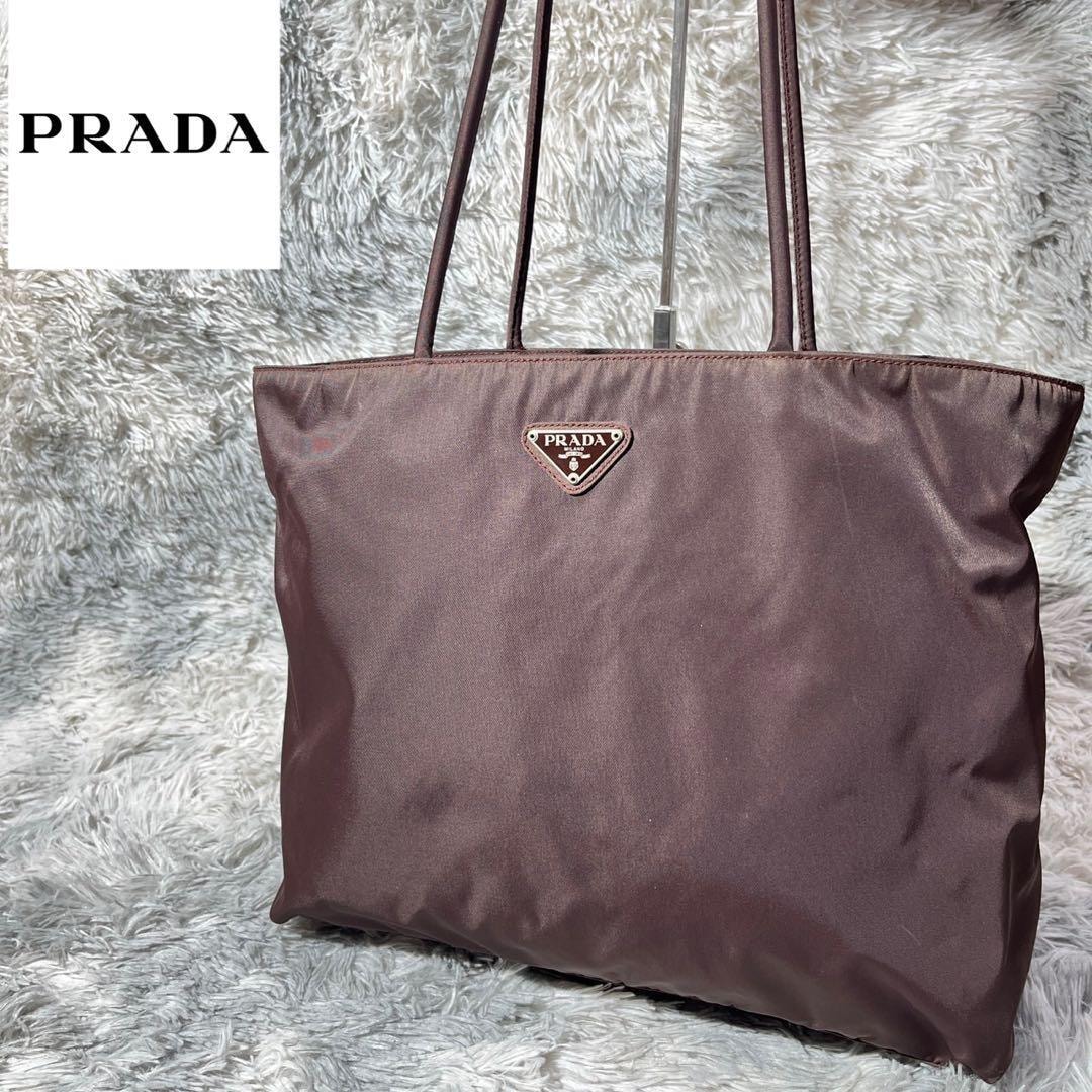 [大人気]　プラダ　ＰＲＡＤＡ　トートバッグ　ナイロン　三角ロゴ　ブラウン系