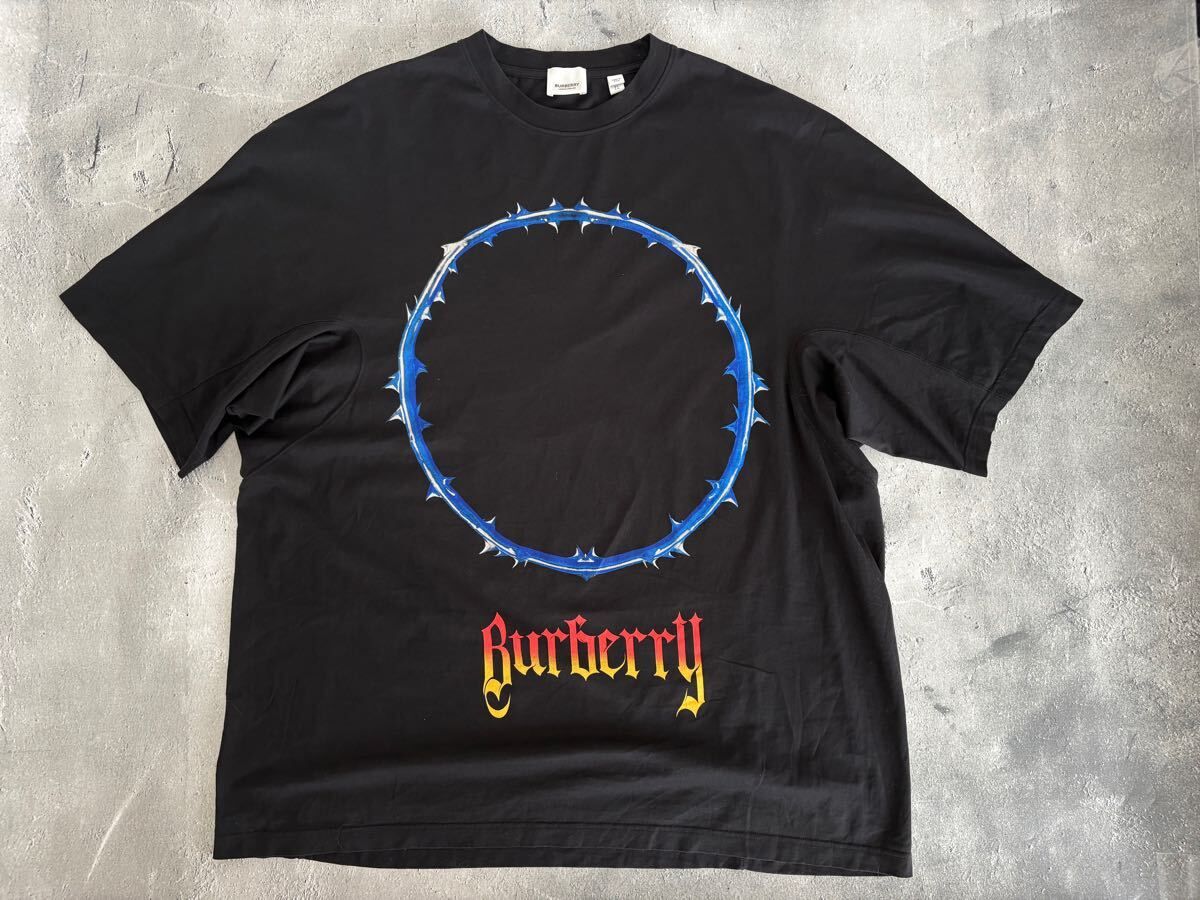 定価9.9万 2023 BURBERRY バーバリー Thorn ロゴ Tシャツ XL ブラック