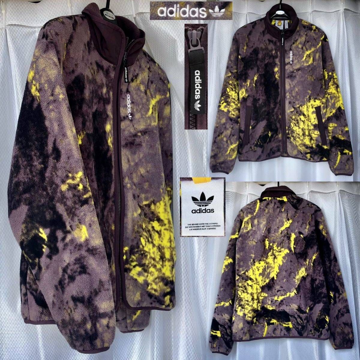 限定 マルチ総柄★adidas originals フルジップ フリース ジャケット M★アディダス アドベンチャー Adventure AOP Full Zip JKT GD5584