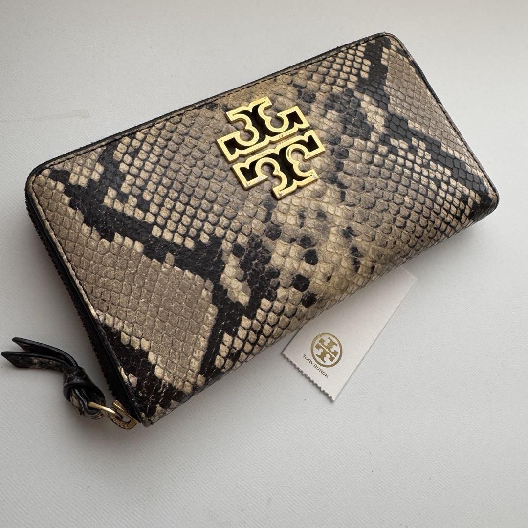 【美品】Tory Barch トリーバーチ　ラウンドファスナー長財布 パイソン