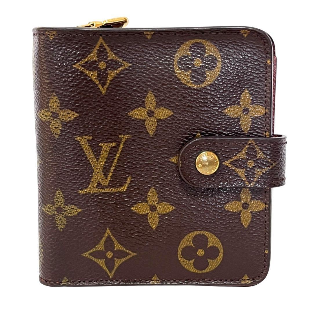 Louis Vuitton ルイヴィトン コンパクトジップ 二つ折り財布 モノグラム PVC M61667