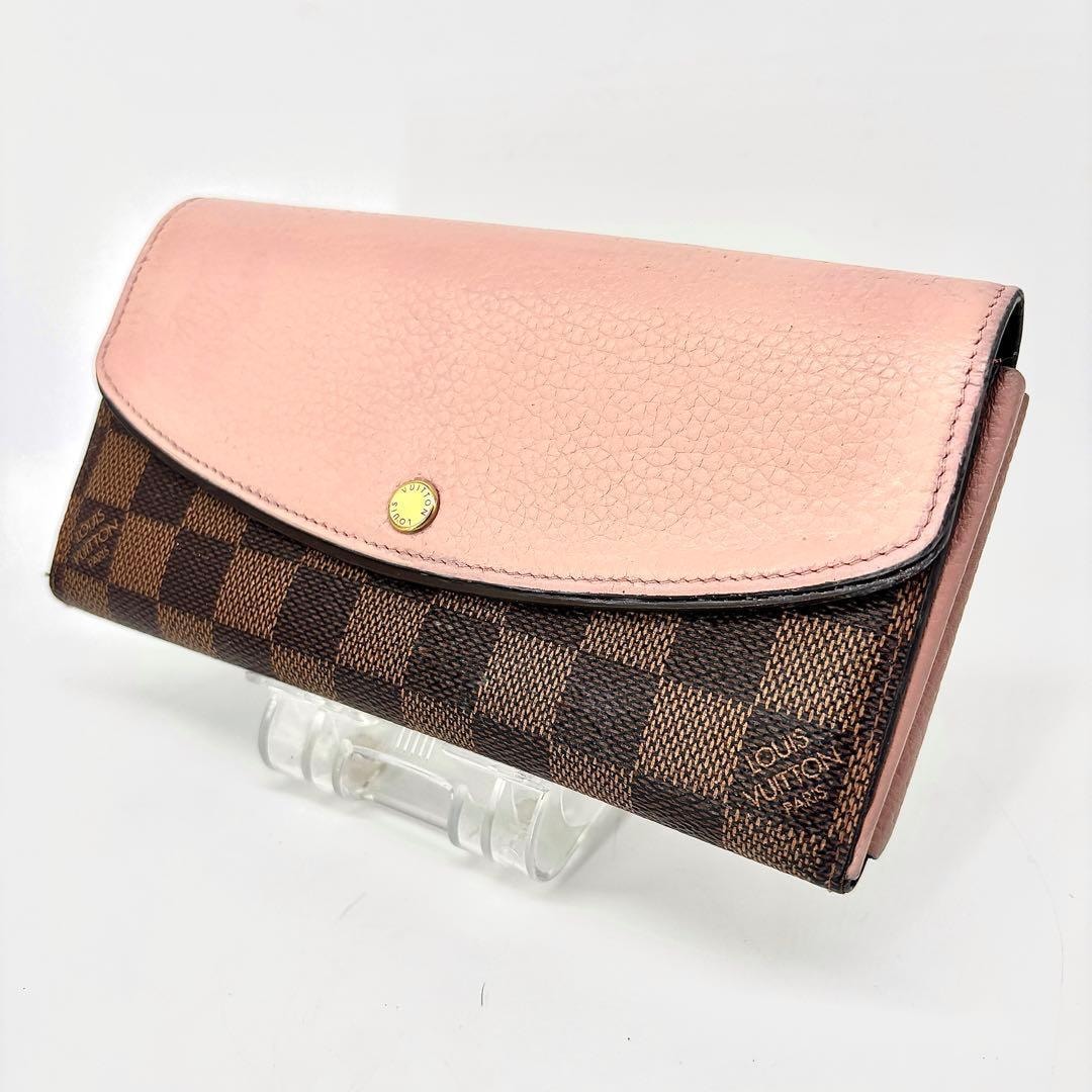 LOUIS VUITTON ルイヴィトン ダミエ ノルマンディ ローズバレリーヌ ピンク 長財布 N61262