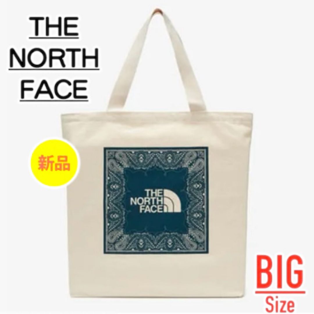 【 新品・未使用 】　THE NORTH FACE　ノースフェイス　コットン　キャンバス　トートバッグ　ぺイズリー柄　ブルー