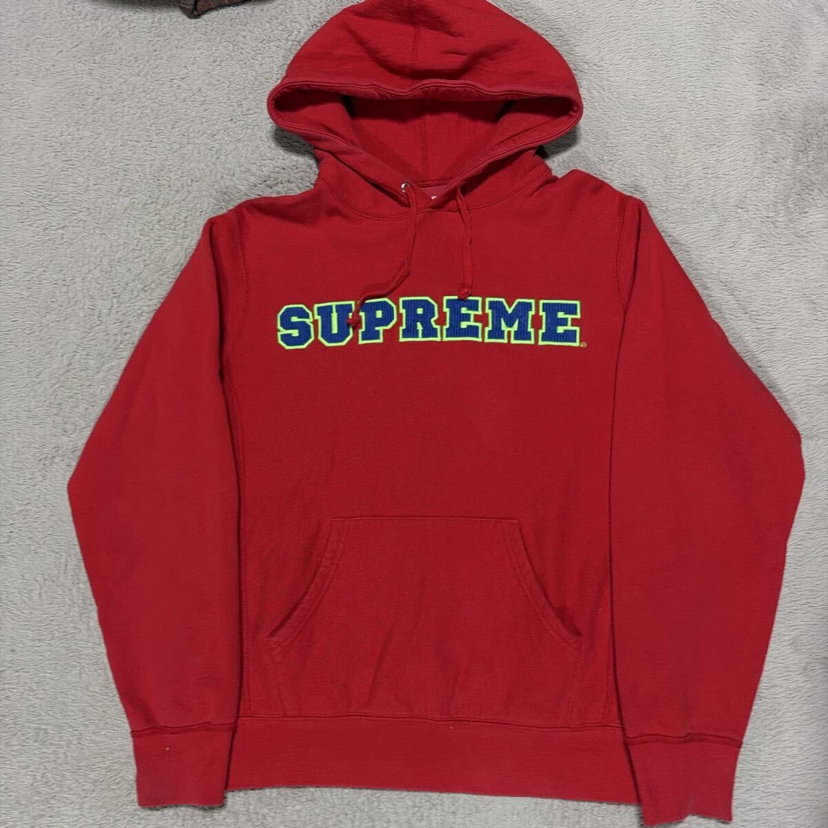 Supreme Cord Collegiate Logo Hooded Sweatshirt パーカー　スウェット　赤　RED カレッジロゴ