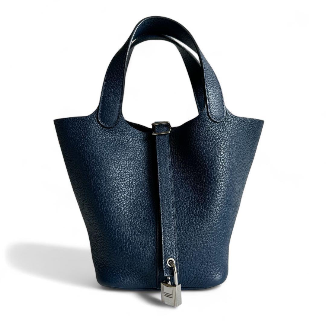 エルメス ピコタンエクラ　18 PM 　ネイビー系 レディース　ハンドバック