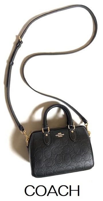 特価！ 可愛い COACH コーチ シグネチャー 型押し レザー ミニ ローアン クロスボディ バッグ 2WAY ミニバッグ CCF28 ブラック 新品本物