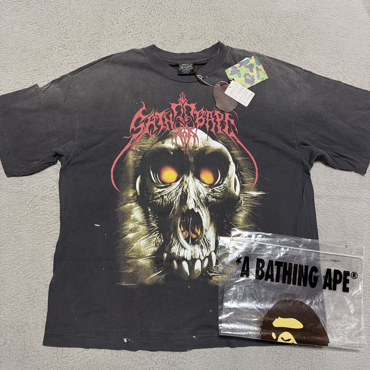 A BATHING APE ブラック Tシャツ XS 新品未使用 A BATHING APE（アベイシングエイプ） A BATHING APE Tシャツ ブラック