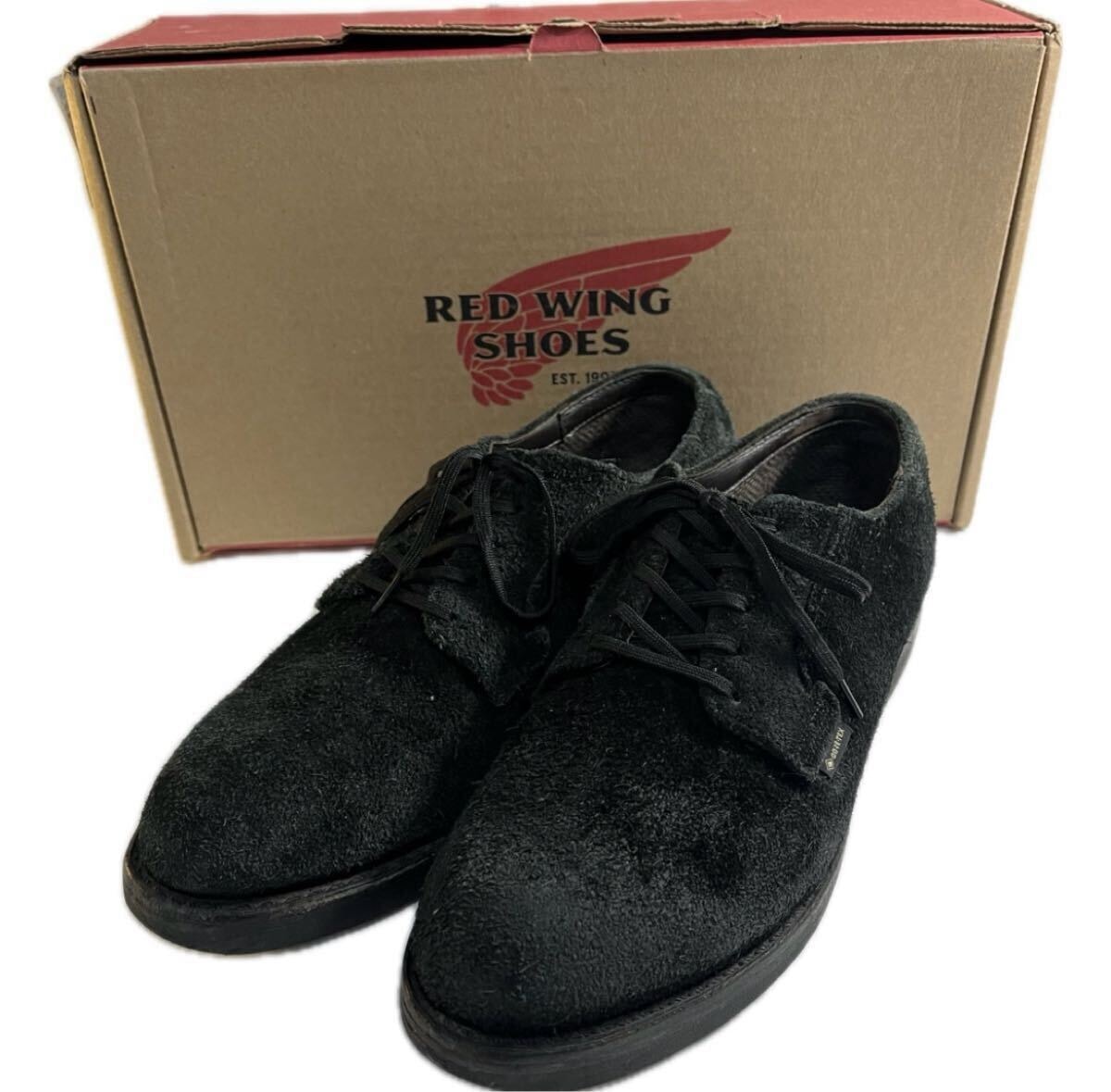 レッドウィング　ポストマン　ゴアテックス　24.5 53,400円 箱付き シューズ ブラック スエード レザーシューズ レザー 革靴