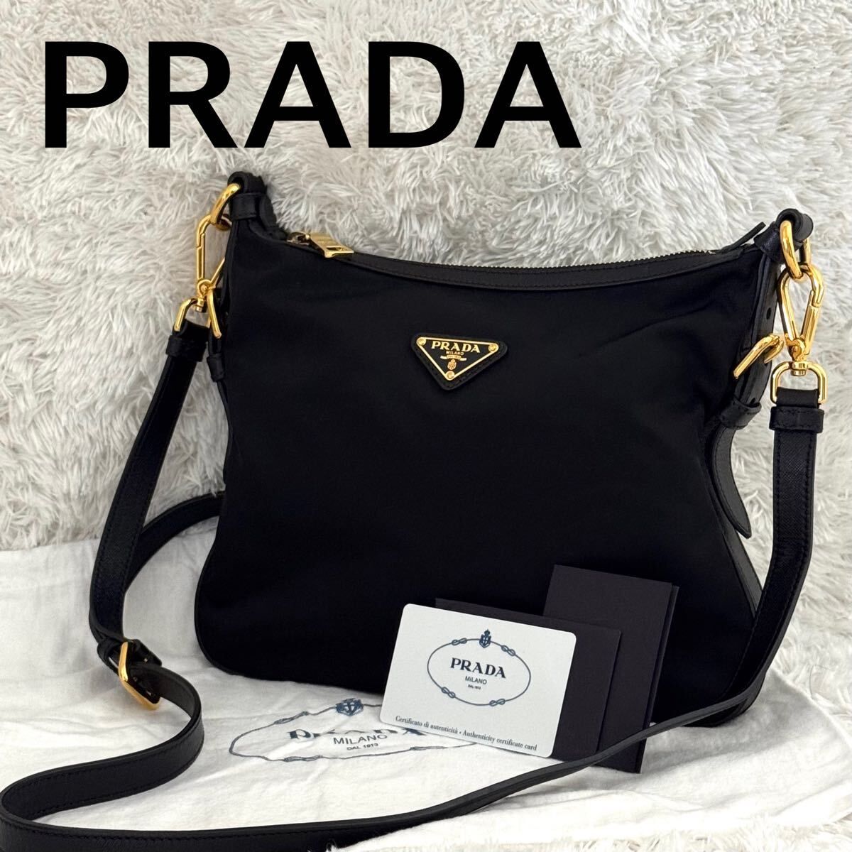 PRADA プラダ ナイロン ショルダーバッグ ブラック 正規品(三越 PRADA プラダ ナイロン ショルダーバッグ ブラック 正規品(三越