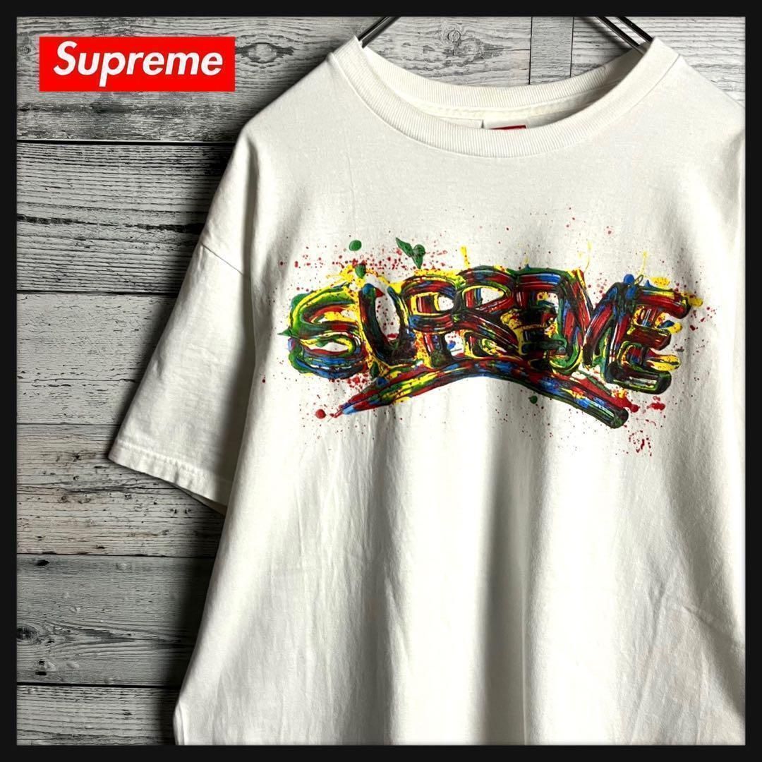 【人気デザイン】シュプリーム☆センタービッグペイントロゴTシャツ 即完売