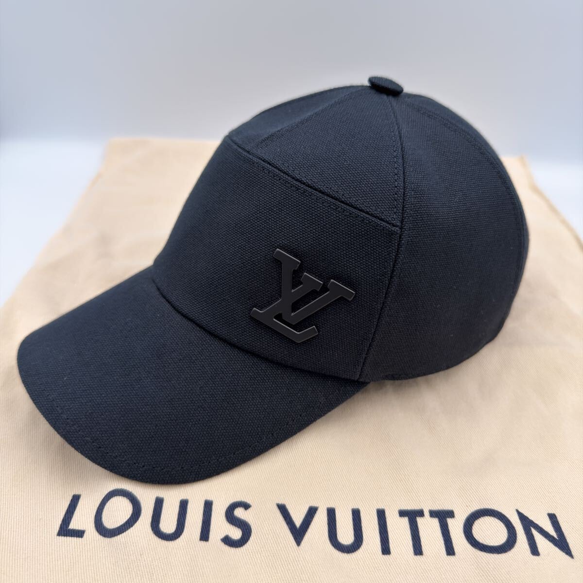 極美品【ルイヴィトン】キャップ アエログラム M77124 LVロゴ 布カバー付き