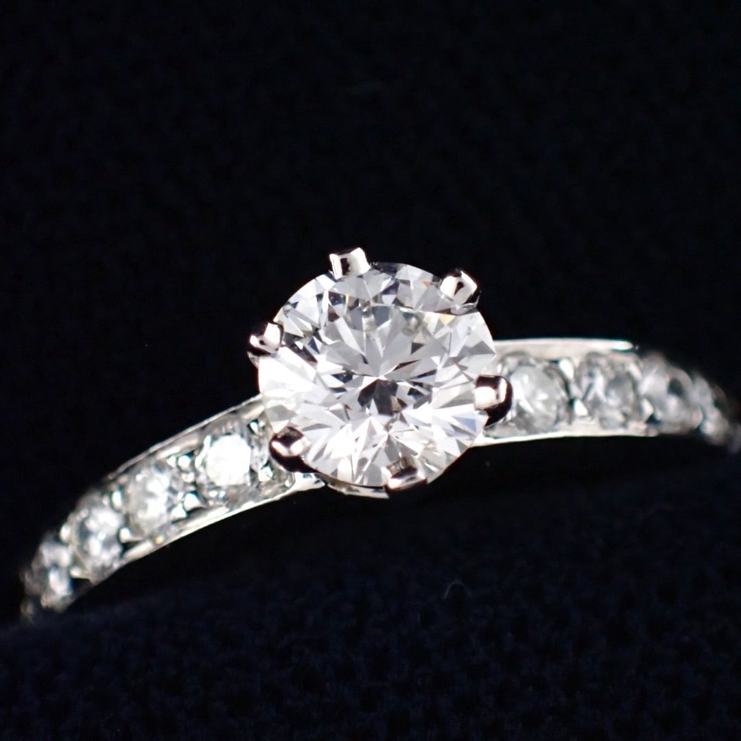 ティファニー 0.55ct ソリティア ソリテール 8号 チャネルセッティング ダイヤ リング Pt950 F VS2 VG NONE ハーフエタニティ 4507