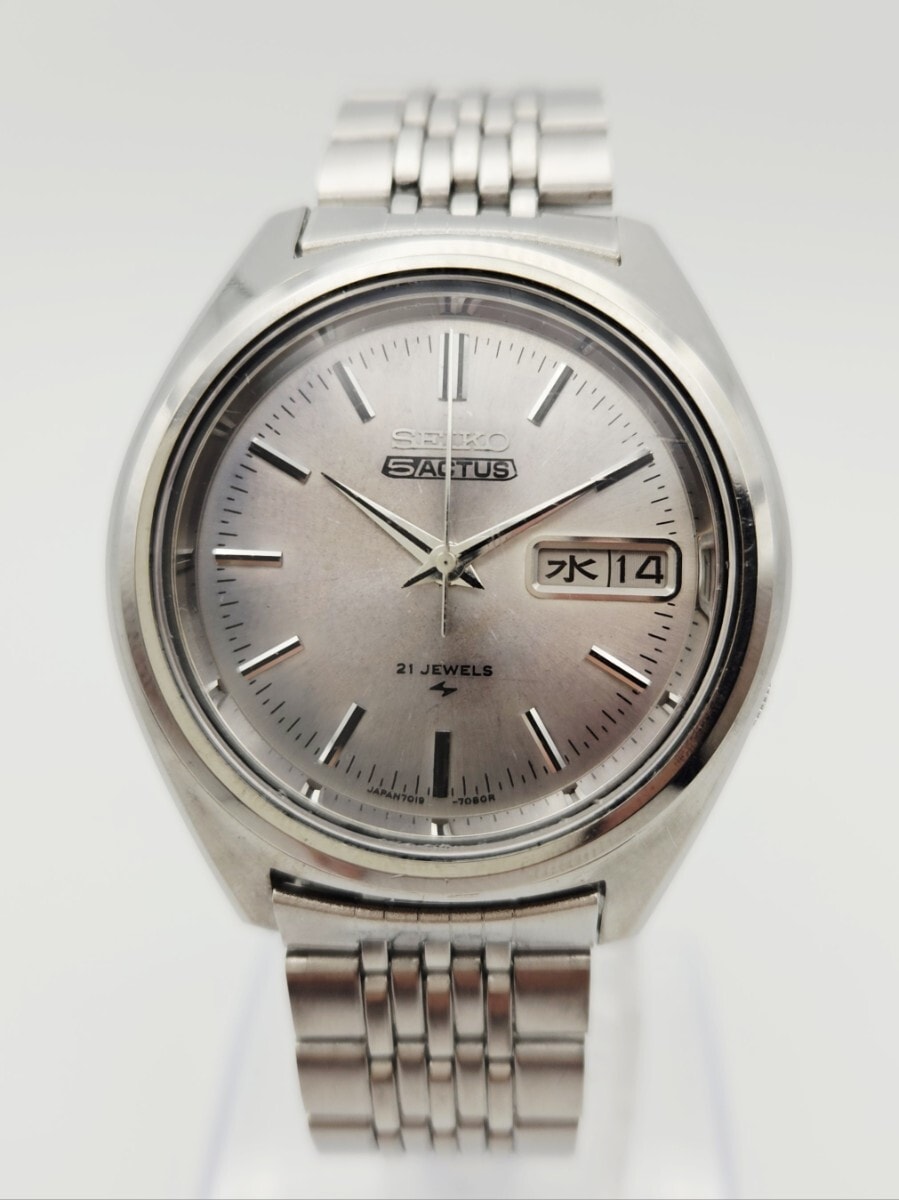 SEIKO 5 ACTUS 7019-7060 1973亀戸 シャンパンピンク 整備済　セイコー アクタス ACTUS 自動巻き SEIKO 21石