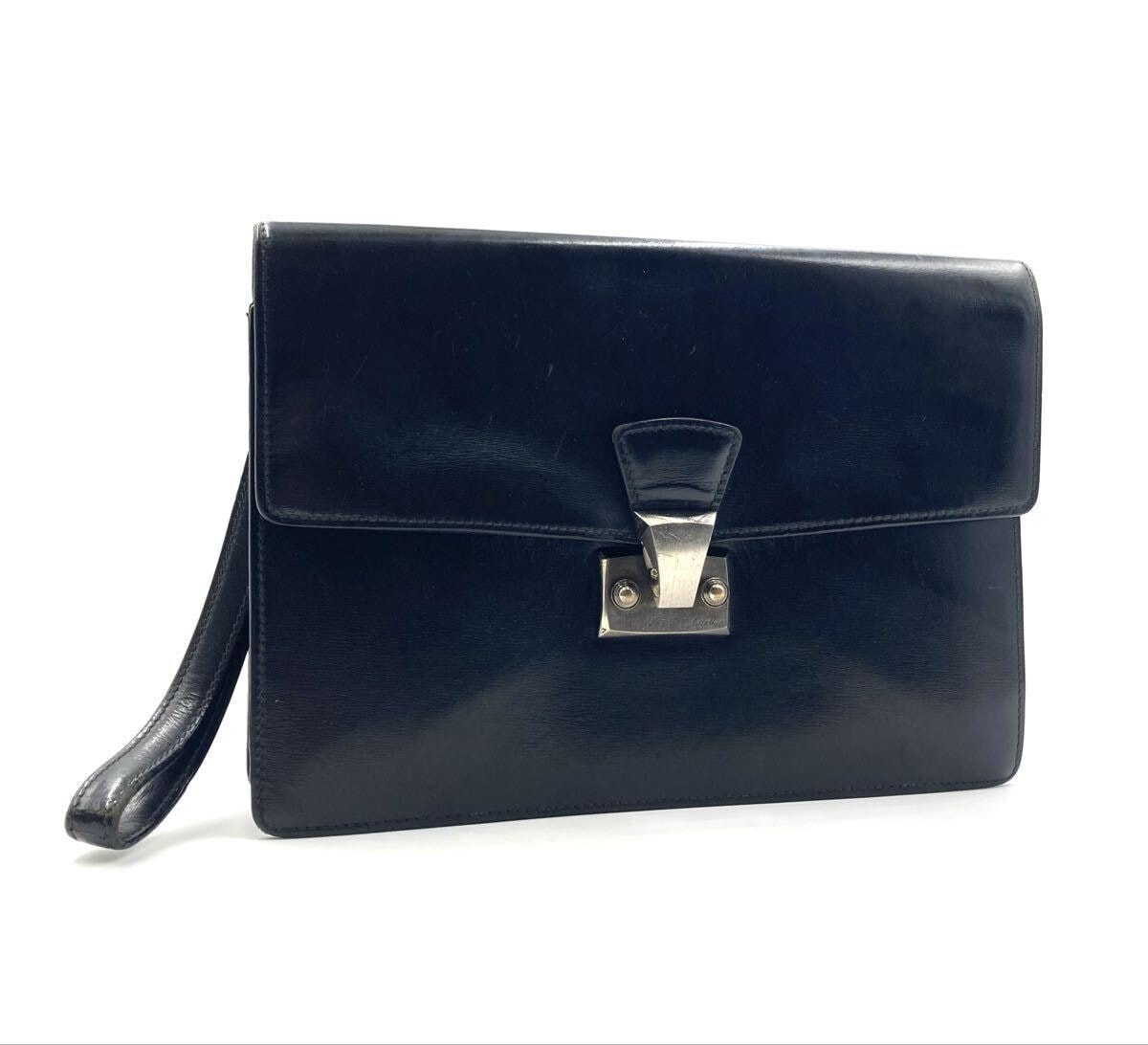Cartier カルティエ　パシャ　セカンドバッグ　クラッチバッグ　レザー　本革　ブラック　ビジネス　ストラップ　高級　メンズ