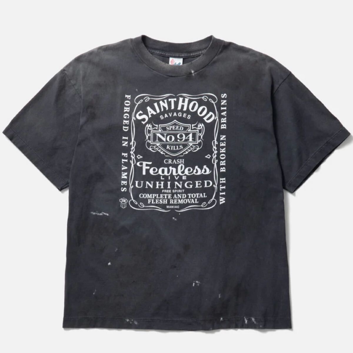 新品 25SS セントマイケル ネイバーフッドTEE STHD . SS TEE FEARLESSコラボTシャツXLブラックSAINT Mxxxxxx NEIGHBORHOOD SM-HR8-0000-C70
