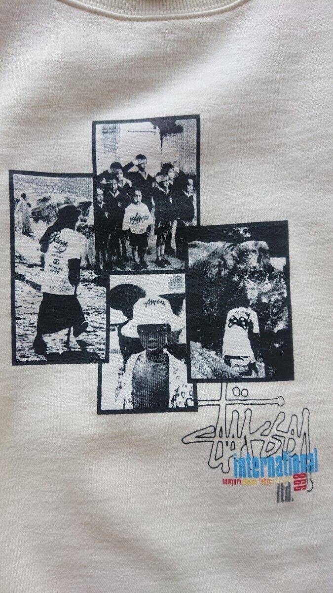 STUSSYステューシートレーナーLサイズ白 紺タグ ヴィンテージ デッドストック