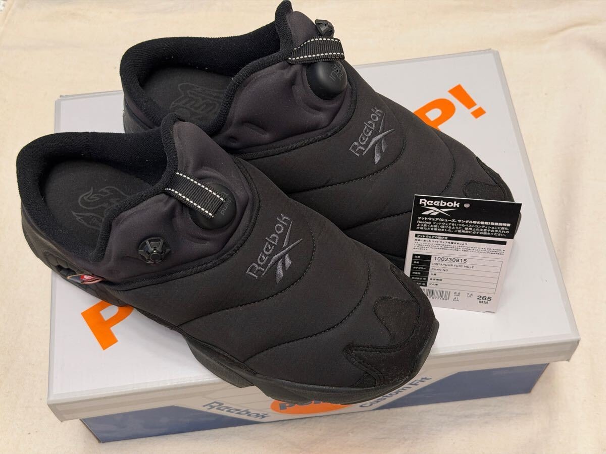 送料無料・リーボック インスタポンプフューリー ミュール ブラック 26.5cm