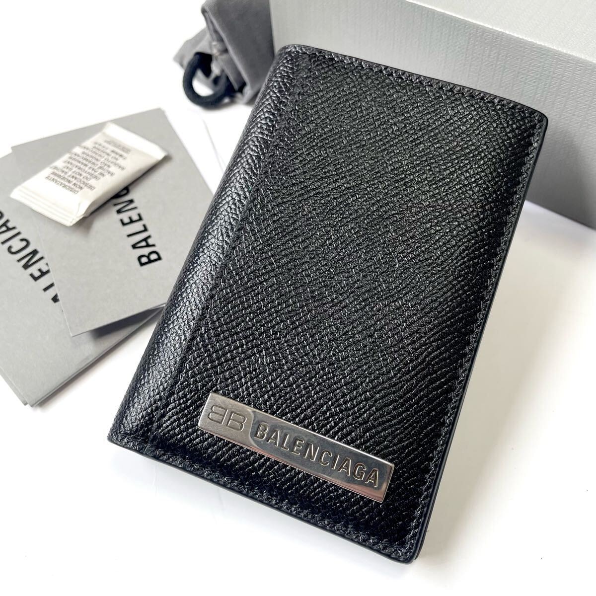 ★BALENCIAGA バレンシアガ 二つ折り 財布 ミニ財布 レザー ブラック 672185 極上美品【鑑定済み 本物保証】