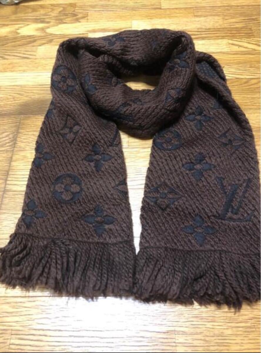 正規品・廃盤・ルイ・ヴィトン エシャルプ・ロゴマニア シャイン 茶・黒美品