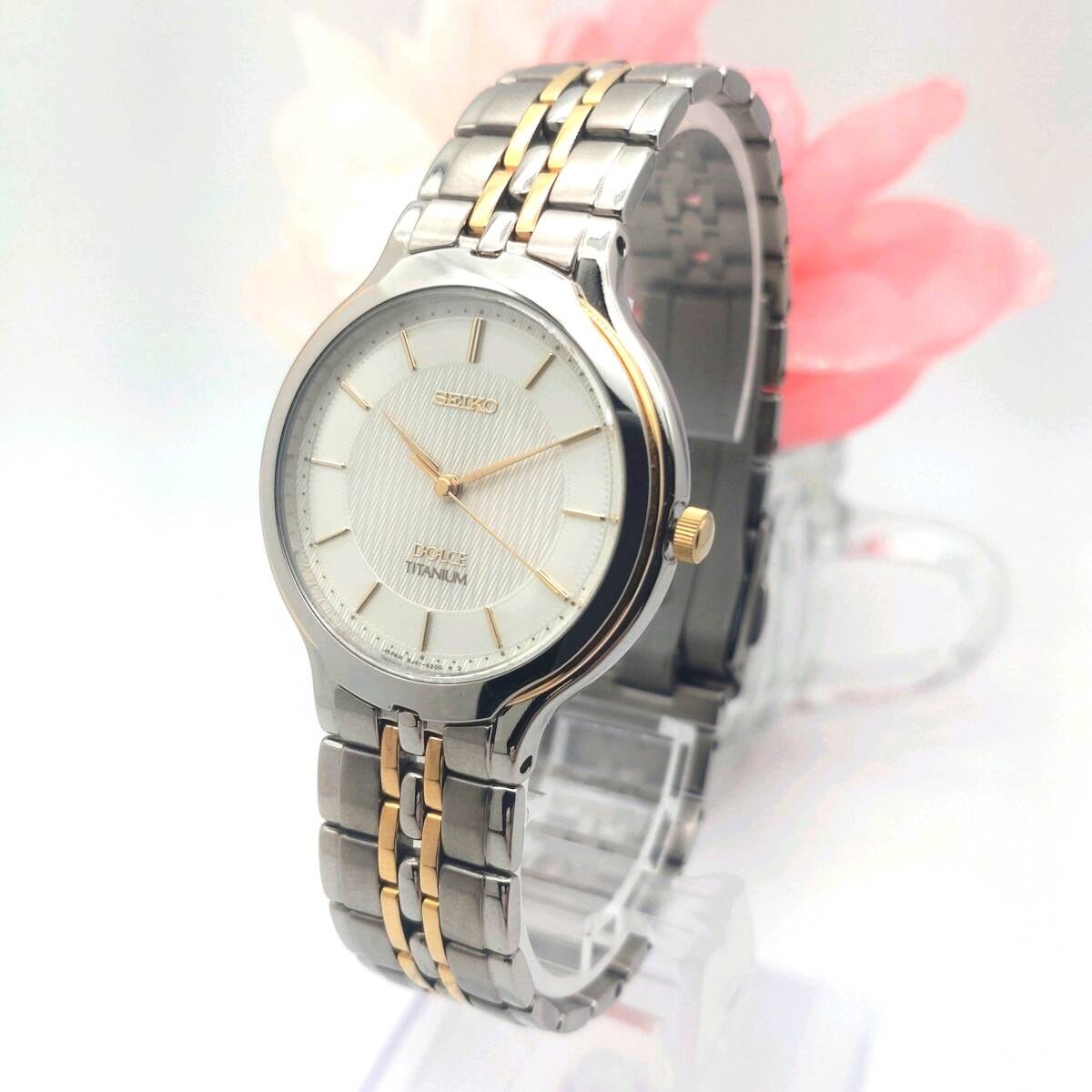 『稼動品』SEIKO セイコー★DOLCE ドルチェ★ドレスウォッチ★チタニウム TITANIUM★チタン★クォーツ 腕時計★メンズ★管理903e