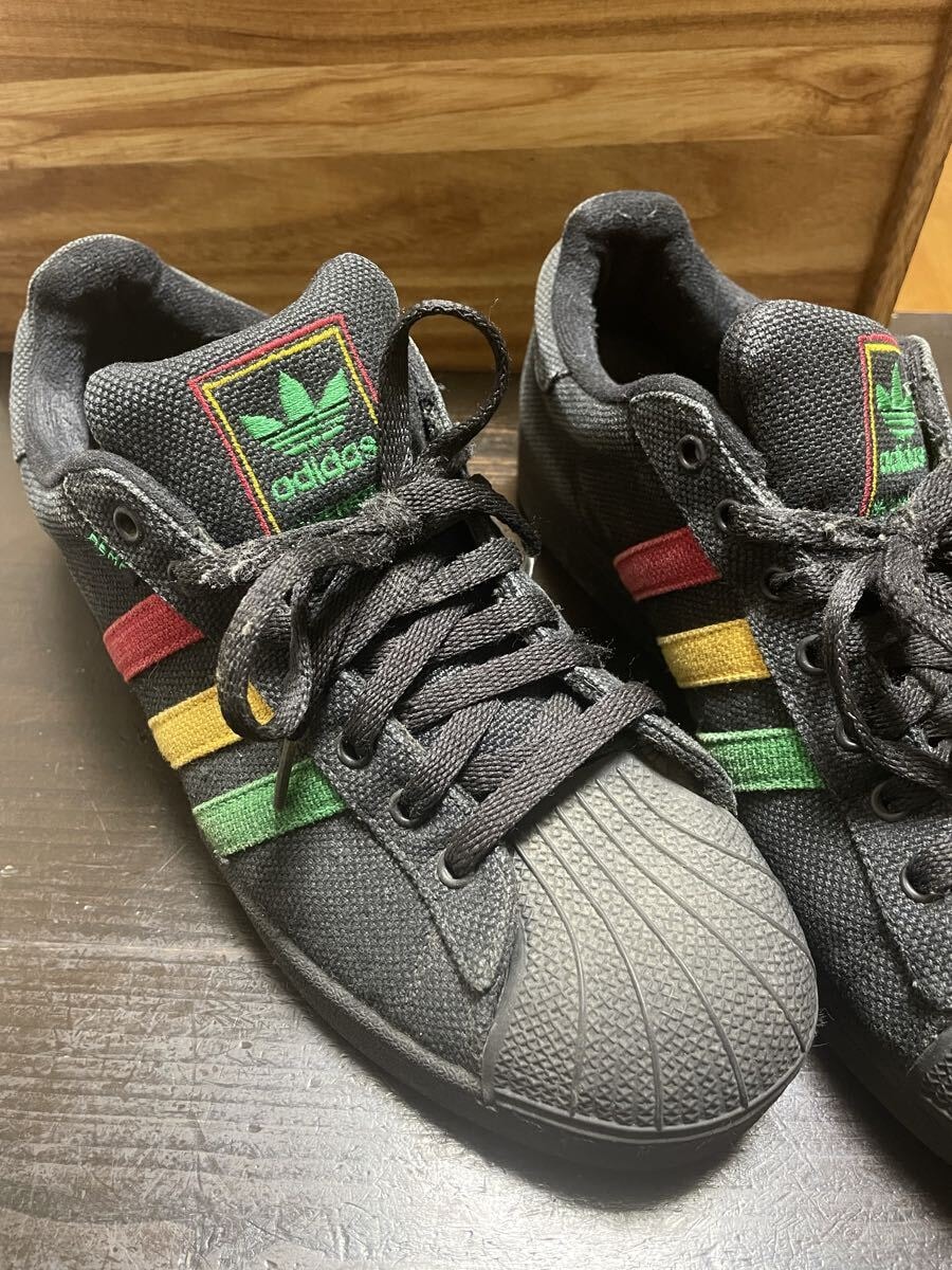 【ADIDAS SUPERSTAR Il HEMP RASTA 】 アディダス スニーカー　28cm ヘンプ　ラスタ　レゲエ　ビンテージ ブラック 黒