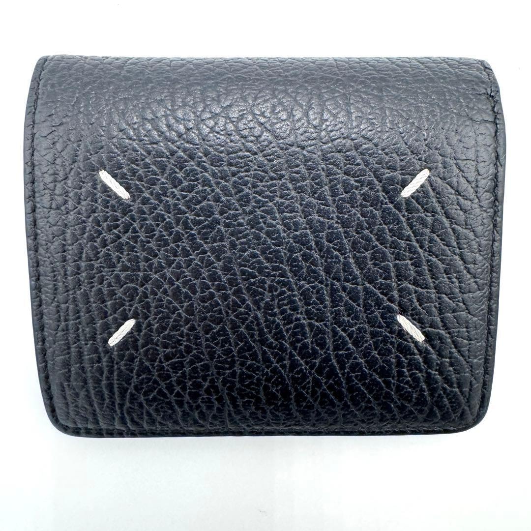 No.433 超人気【美品】メゾンマルジェラ 4ステッチ 二つ折り財布 バイフォールド ポッパーウォレット 二つ折り財布 ブラック ユニセックス
