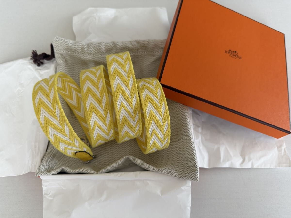 エルメス　HERMES　ショルダーストラップ　バンドリエール　サングルカヴァル　ジョーヌナプル　ジョーヌシトロン　イエロー　シルバー金具