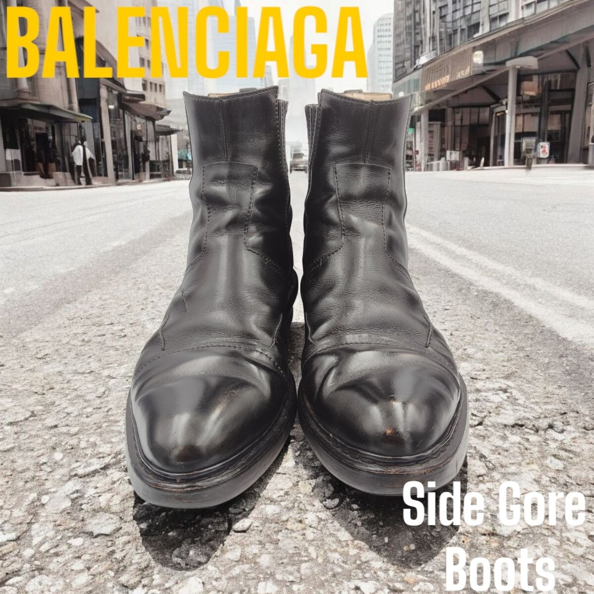 BALENCIAGA サイドゴアブーツ 214907 ブラック 本革 バレンシアガ サイズ 27.5cm / 43 レザーブーツ チェルシーブーツ ショートブーツ