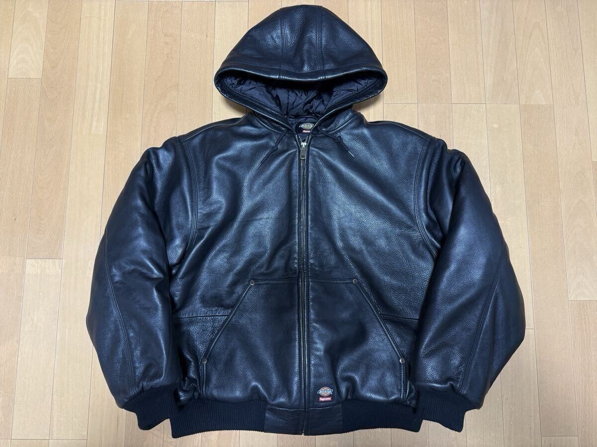 新品未使用シュプリーム x ディッキーズ フーディー レザー ワーク ジャケット 未使用に近い】シュプリーム x ディッキーズ フーディー レザー ワーク