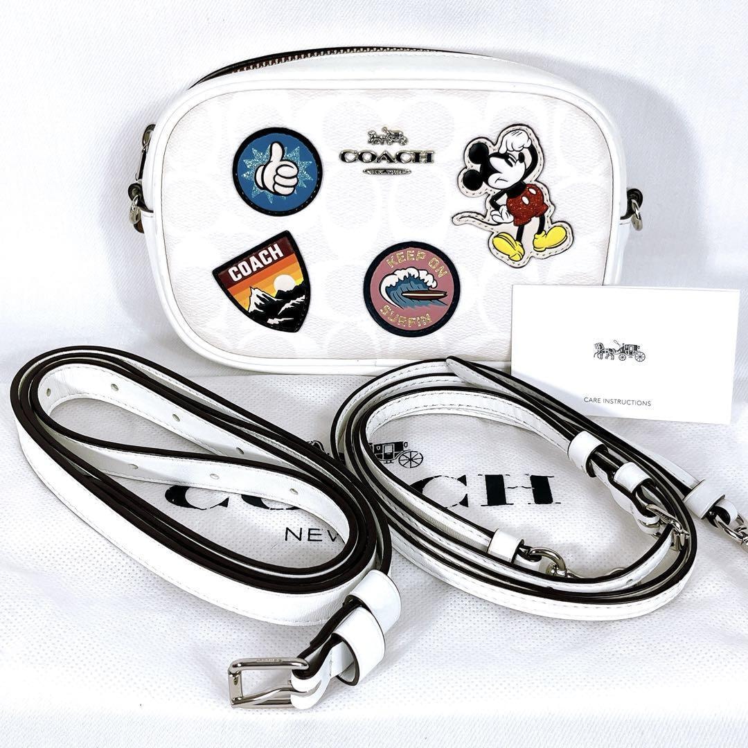 良品 COACH Disney コラボ PVC シグネチャー 2WAY バッグ