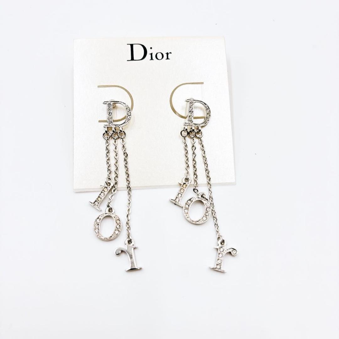 クリスチャンディオール ピアス ロゴ ラインストーン　レディース アクセサリー