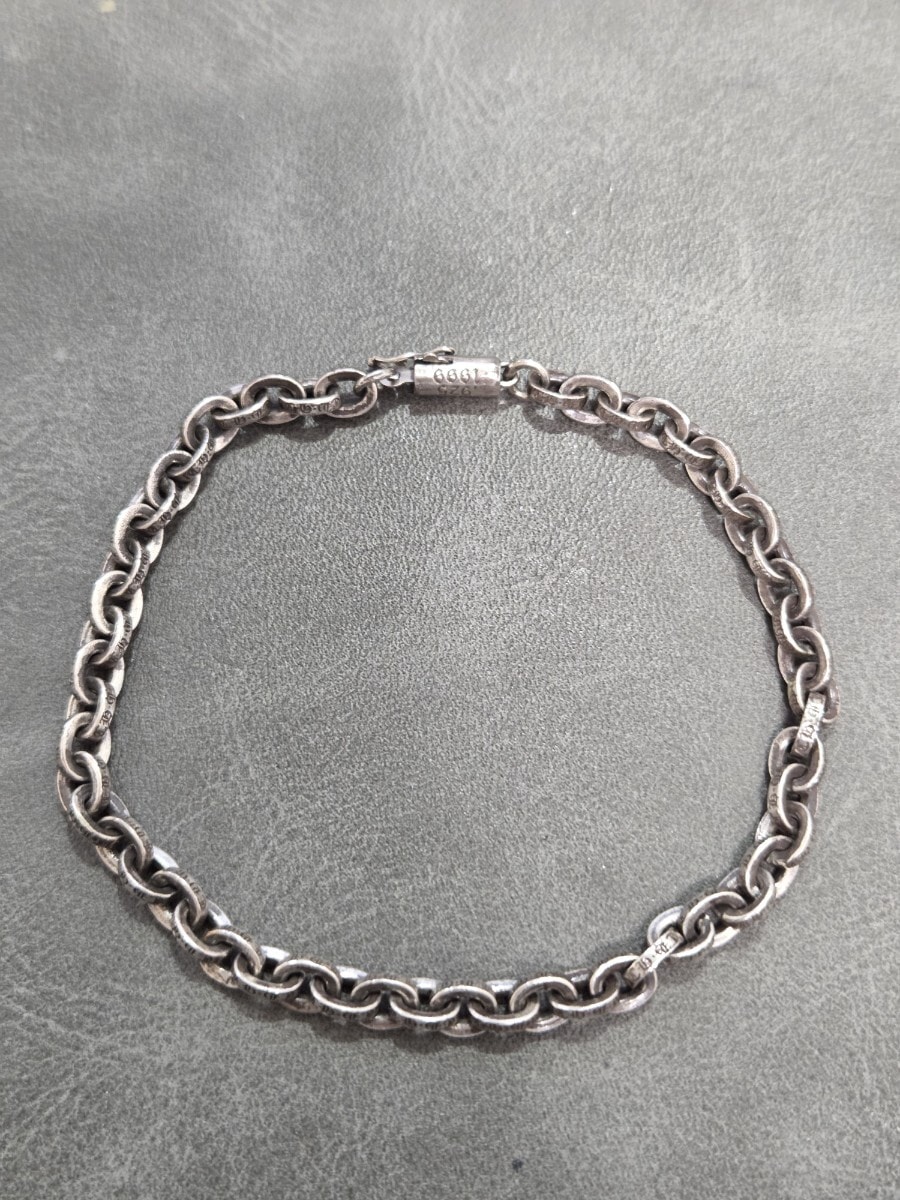 ペーパーチェーン 　クロムハーツ　ブレスレット　21cm　 刻印入り シルバー925 　Chrome Hearts Paper Chain Bracelet 