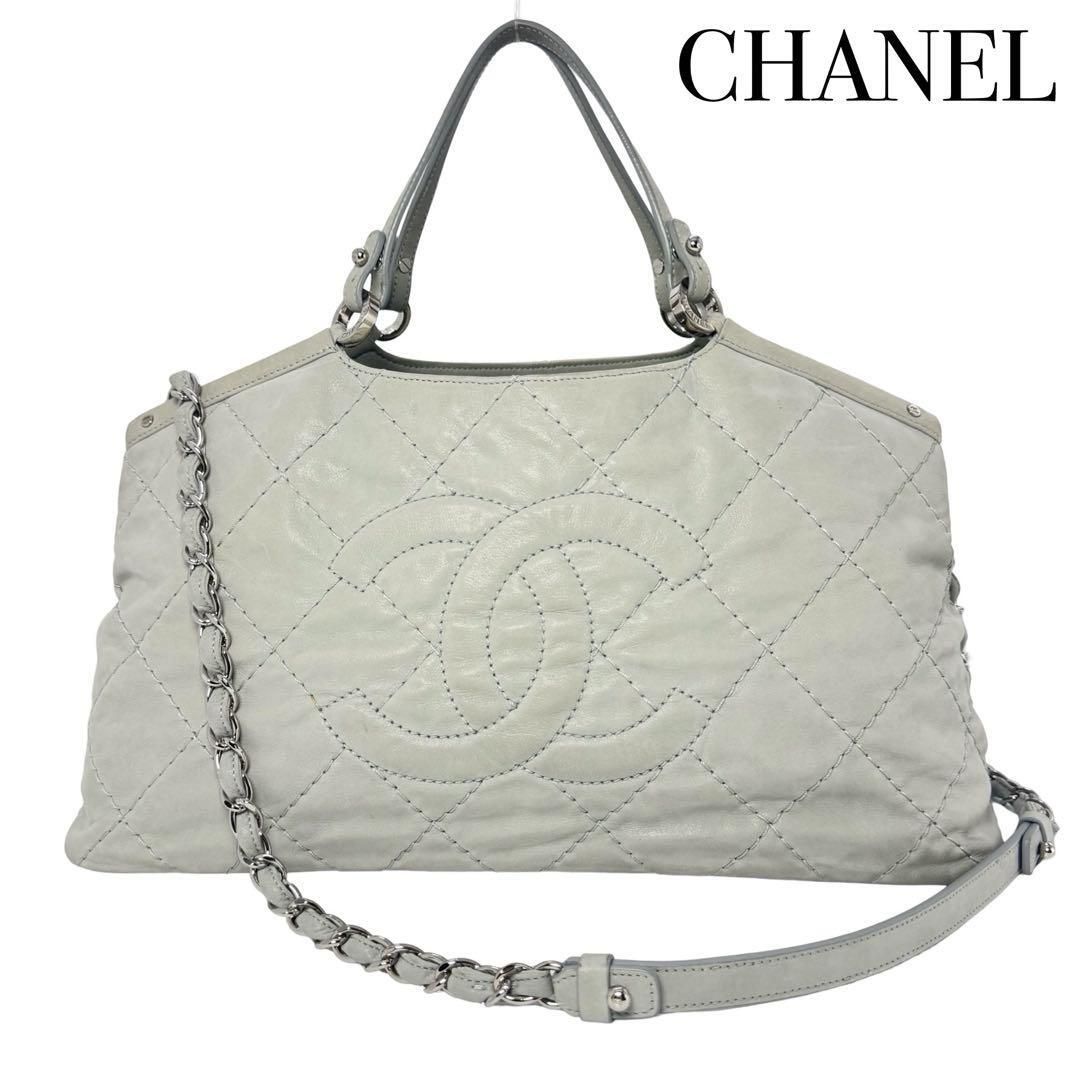 CHANEL シャネル ココマーク マトラッセ ワイルドステッチ レザー チェーン 2WAY ハンドバッグ ショルダー トート レディース