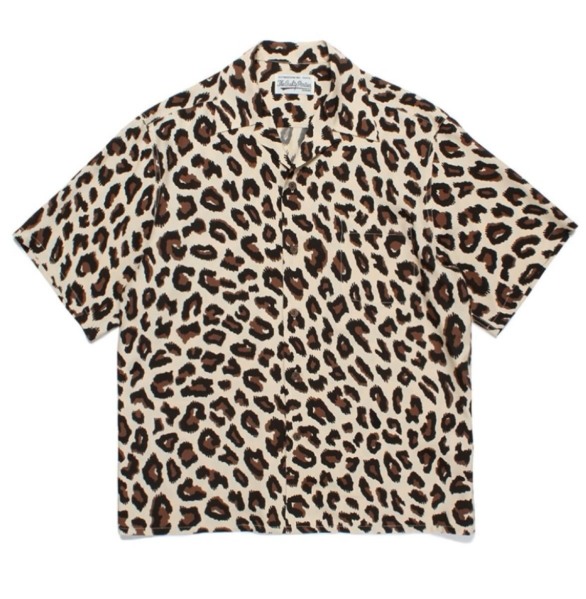 WACKO MARIA LEOPARD OPEN COLLAR SHIRT ベージュ Mサイズ ワコマリア レオパード オープンカラーシャツ アロハシャツ ハワイアンシャツ W