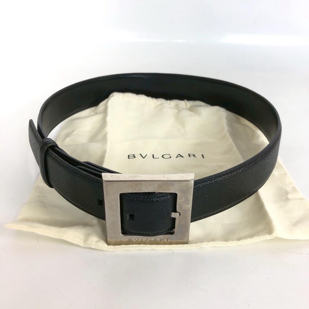 C (やや傷や汚れあり)】BVLGARI ブルガリ ベルト ブラック レザー