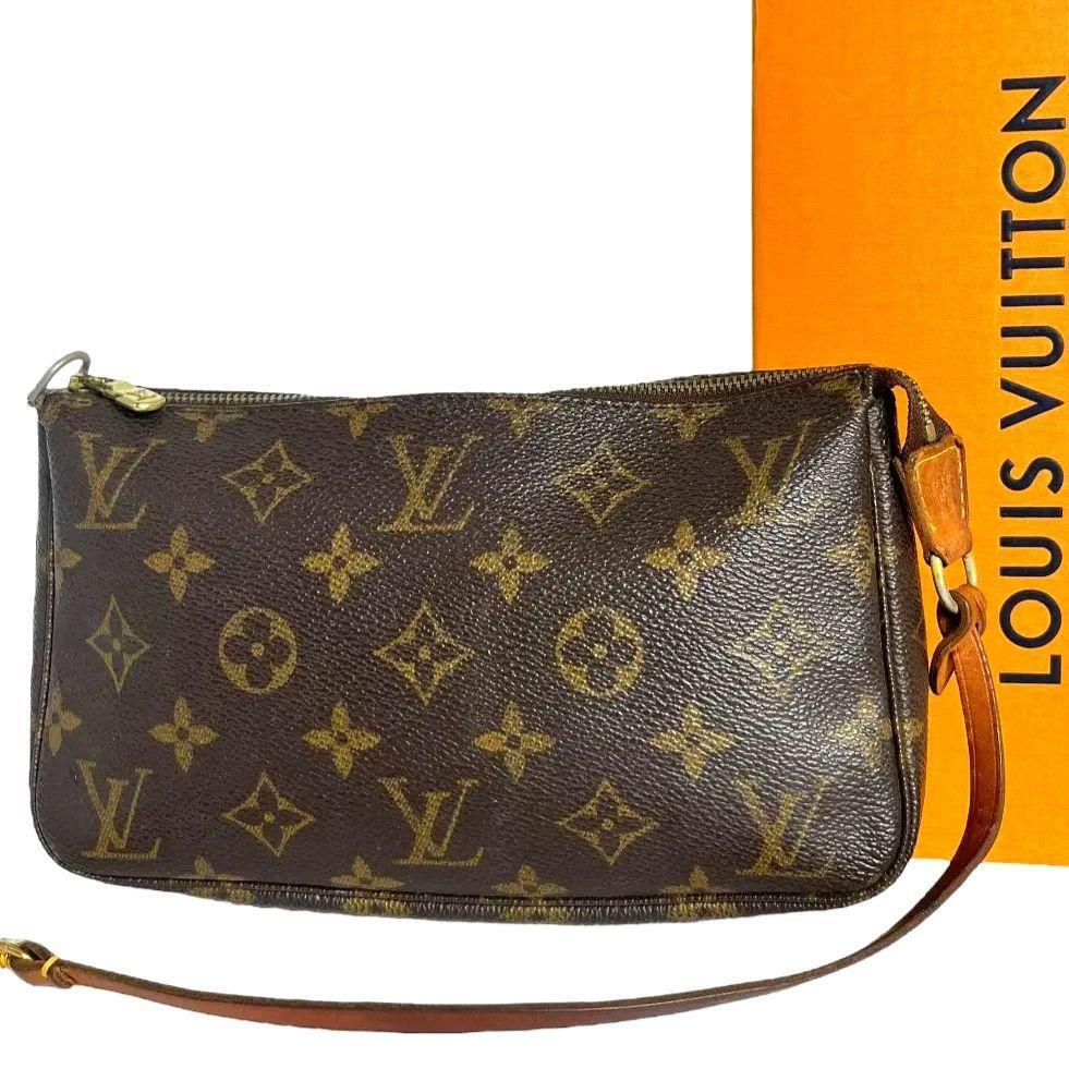 美品　ルイヴィトン　LOUIS VUITTON　アクセソワール　モノグラム　ポシェット　アクセサリーポーチ　ハンドバッグ　ブラウン