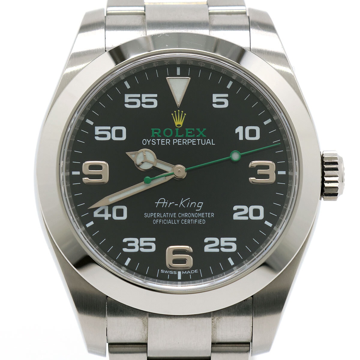 中古 ROLEX ロレックス 腕時計 エアキング 116900 ランダム 40mm 黒文字盤 SS 自動巻 AT ギャラ付 オイスターパーペチュアル メンズ