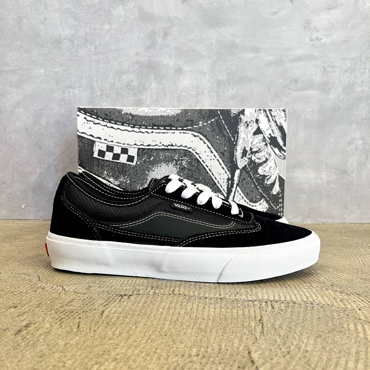 新品 VANS SKATE CURREN CAPLES 25.5 BLACK WHITE ヴァンズ バンズ スケート カレンケープルズ シューズ スニーカー ブラック ホワイト黒白