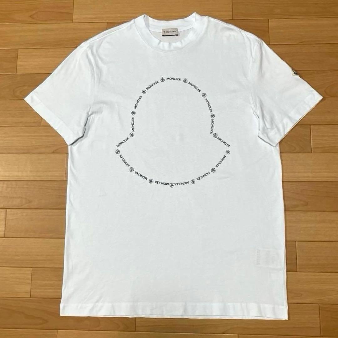 モンクレール シリコンワッペン 2023 Tシャツ ホワイト 4S446 最新