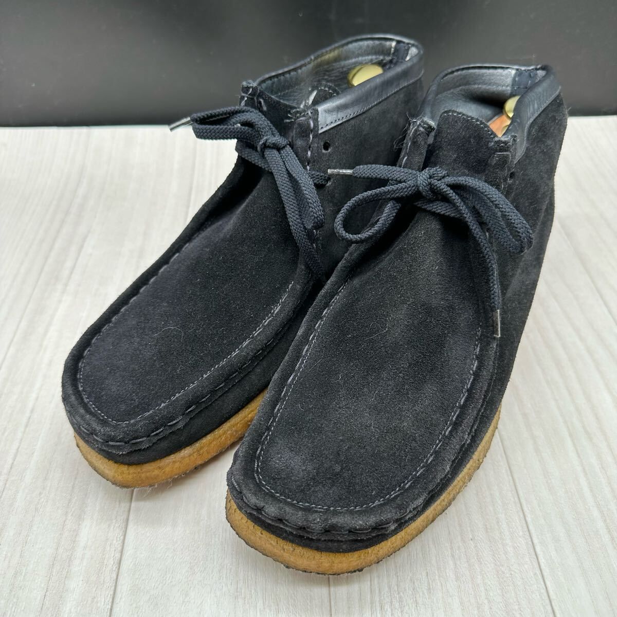 美品【CLARKS】クラークス ワラビー ブラックスエード wallabee