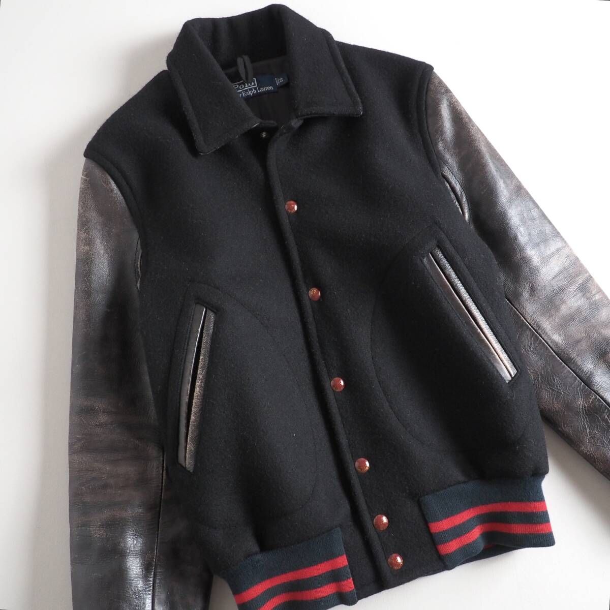 ラルフローレン　Ralph Lauren　希少　スタジャン　レザージャケット　メンズ　ブラック