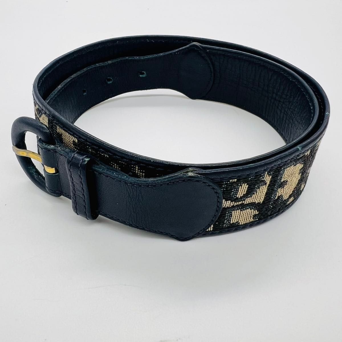 C (やや傷や汚れあり)】DIOR ディオール トロッター ベルト ネイビー