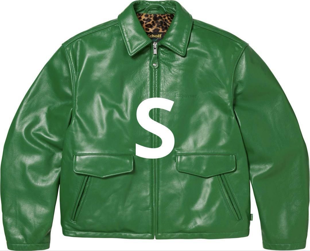 ［S］Supreme/Schott Leather Racer Jacket