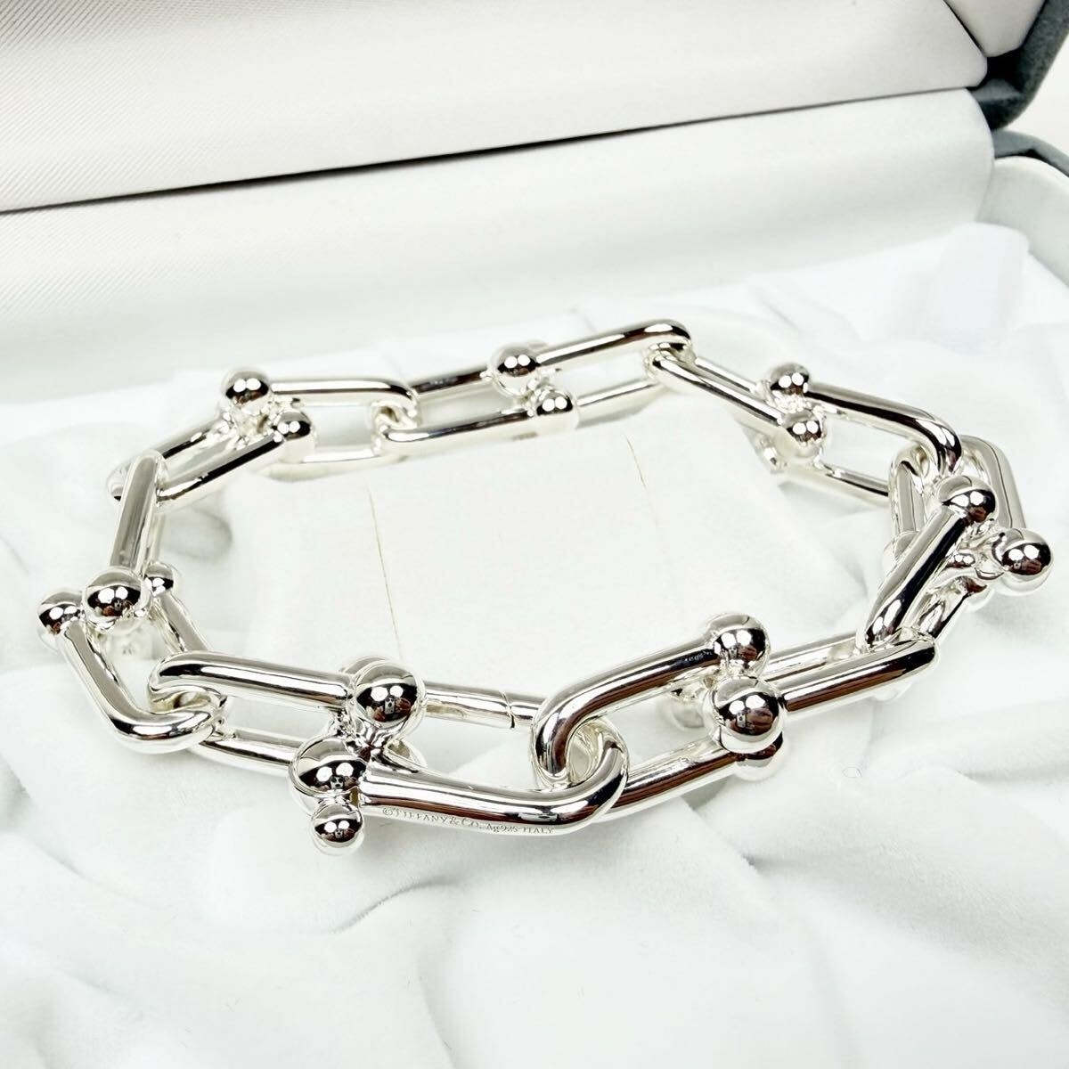 100%本物 未使用に近い ティファニー ハードウェア ラージ リンク ブレスレット